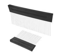 BAZEITFLOW 2 Pièces Peigne de Peinture Acier Inoxydable Manche Plastique Outil Multi-Usage pour Texture Murale et Bords Précis Accessoire Ergonomique pour Artistes et Bricoleurs