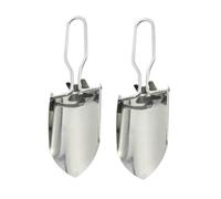 BAZEITFLOW 2 pièces Pelle de Jardin Pliante Acier Inoxydable Mini Truelle Légère et Portable pour Plantation de Fleurs et Petits Travaux de Jardinage Extérieur