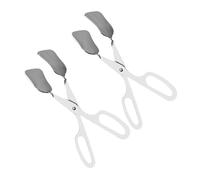 BAZEITFLOW 2 Pièces Pinces à Salade Acier Inoxydable Finition Miroir Tête Large Forme de Cuillère Ustensiles de Service Polyvalents pour Salade Barbecue et Buffet