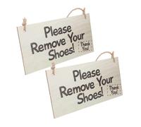 BAZEITFLOW 2 Pièces Plaque Suspendue Please Remove Your Shoes et Décorative Panneau Entrée Vintage pour Salon Cuisine Lot de Panneaux Muraux Élégants