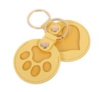 BAZEITFLOW 2 Pièces Porte-clés Souvenir pour Poils Animaux Rangement PU Pendentif Commémoratif Chat et Chien Cadeau pour Propriétaires de Compagnons