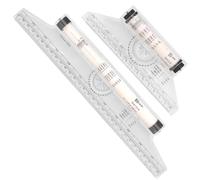 BAZEITFLOW 2 pièces Règle Roulante Plastique Multifonction Outil Portable pour Dessin Technique Mesure Angles et Tracés Parallèles pour Étudiants et Professionnels