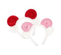 BAZEITFLOW 2 Pièces Serrage-tête Oreilles de Mouton en Tissu Doux Cornes D'agneau, Accessoire Mignon et Confortable pour Soins Peau et Fêtes Costumées, Unisexe