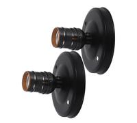 BAZEITFLOW 2 Pièces Support de Lampe Vintage Aluminium Base de Douille à Vis pour Plafonnier Mural Douille Décorative Noire pour Chambre et Salle à Manger Lot