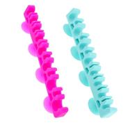 BAZEITFLOW 2 pièces Support pour Pinceaux Maquillage Silicone avec Ventouse Organiseur de Rangement pour Séchage à Air Naturel Flexible et Adapté Salle de Bain et Coiffeuse