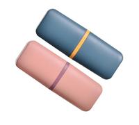 BAZEITFLOW 2 Pièces Tasse de Voyage Portable Étui Multifonction pour Brosse à Dents et Gobelet de Rinçage Compact pour Salle de Bain École et Déplacements