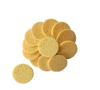 BAZEITFLOW 20 Coussinets Ronds en Éponge Nettoyante Visage 70×8 Mm Couleur Chair pour Démaquillage Quotidien Soin Peau Voyage