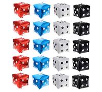 BAZEITFLOW 20 pièces Ballons pour fête Dés Aluminium Couleurs Assorties Rouge Bleu Blanc Noir pour Anniversaire et Jeux