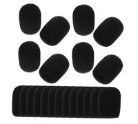 BAZEITFLOW 20 pièces Bonnettes Microphone Mousse Vent Lapel Microphone Covers Protection Noir pour Micro