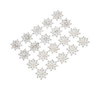 BAZEITFLOW 20 Pièces Lot de Embellissements Flocon de Strass et Perles Accessoires DIY pour Décoration et Création de Bijoux Ornements Argentés Résistants pour et Accessoires Cheveux