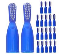 BAZEITFLOW 20 pièces Lot de Mini Brosses à Dents de Prison Semi-doigts Brosses Courtes Plastique Robuste Nettoyage Doux pour Dents et Gencives Usage Unique pour Établissements Sécurisés