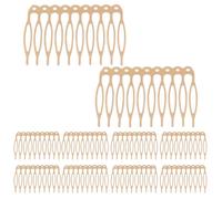 BAZEITFLOW 20 Pièces Peignes Latéraux Décoratifs en Métal Doré 20 Pièces, 40X50 MM, 10 Dents Perforées, Accessoires Créatifs pour Chignons, Épingles à Cheveux Côté Mariée, Peignes de Mariée