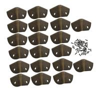 BAZEITFLOW 20 Pièces Protections Dangle Rétro pour Meubles et Boîtes Bronze avec Vis Renforts Coins pour Bureaux et Coffrets Protection Casse et Poussière