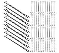 BAZEITFLOW 200pièces Épingles à Cheveux Noires Antidérapantes Barrettes pour Coiffure Pinces à Cheveux pour Frange et Mèches Latérales