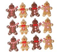 BAZEITFLOW 24 Pièces Décorations Sapin Noël Bonhomme Épices PVC Suspendues Légères et Réutilisables Ornements Colorés pour et Vitrines Texture Claire et Finitions Soignées