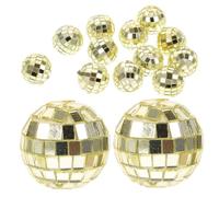 BAZEITFLOW 24 Pièces Lot de Miroir Dorées Décoratives à Suspendre Disco pour Sapin de Noël Décoration Festive Réfléchissante pour Soirées et