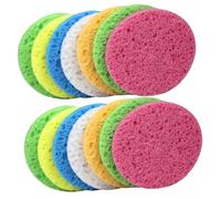 BAZEITFLOW 25 Pièces Éponge Visage Cellulose Naturelle Lot De Éponges Démaquillantes Rondes Outil De Maquillage Pour Nettoyage Visage