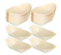 BAZEITFLOW 250 Mini Barquettes à Sushis en Bois Plateaux de Service Japonerie de Bateau 135X77 CM Assiettes à Sashimis et Petites Entrées pour Traiteur et Apéritifs de Noël