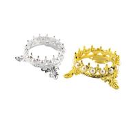 BAZEITFLOW 2Pcs Porte-Stylo pour Manucure en Alliage et Ornement 6,5X6,5X3Cm Décoratif et Pratique de Couronne pour Nail Painting et Salon de Manucure