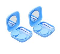 BAZEITFLOW 2pièces Étui à Lentilles Portable Lot Pince à Épiler Ventouse Bouteille Et Miroir De Rangement pour Lentilles De Contact