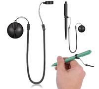 BAZEITFLOW 2pièces Lanière Pour Stylet Tactile De Tablette Cordon De Sécurité Rétractable Anti-Perte Pour Écran Et Réunions Avec Anneau En Silicone Noir