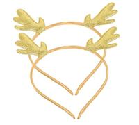 BAZEITFLOW 2pièces Serre-tête Cerf Doré à Paillettes Léger Et Confortable Accessoires De Noël Et Fêtes Lot