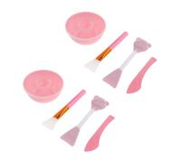 BAZEITFLOW 3 Ensembles Set d’Accessoires Visage Silicone Doux Brosse Nettoyante et Applicateur Masque Facial Double Tête Ours Bol Mélangeur pour Soins Peau Outil Beauté Multifonction et
