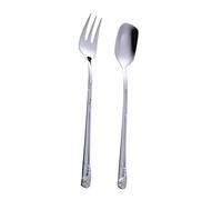 BAZEITFLOW 3 ensembles Set de Cuillères à Dessert et Fourchettes Inox Portables Ustensiles pour Fruits et Café Pratique pour Maison Restaurant et Pâtisserie