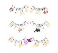 BAZEITFLOW 3 paires Faux Cils Halloween Séquins Brillants Design Citrouille et Crâne Exagéré Maquillage Scène et Cosplay Fantaisie Cils Costume Originaux et Drôles