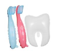BAZEITFLOW 3 Pièces Ballons Brosse à Dents Géants pour à Thème Dents Garçon Fille et Anniversaires Portables et Faciles à Gonfler Décorations Joyeuses pour Garçons et