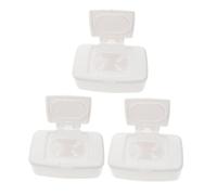 BAZEITFLOW 3 pièces Boîte Distributrice de Lingettes Compacte avec Couvercle Boîte Mouchoirs Réutilisable et Portable pour Maquillage de Blanche