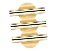 BAZEITFLOW 3 pièces Lot de Pots Muraux Rustique pour Fleurs Séchées et Plantes Vertes Décoration Murale Suspendue Vintage Dorée sans Perçage Support pour Salon et Entrée