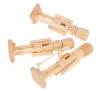 BAZEITFLOW 3 Pièces Lot de Soldats Casse Noisette Décorations de Noël Non Peintes Motifs Aléatoires Symboles Sacrés et Surface Polie Lisse Cadeau Créatif pour Garçon Fille