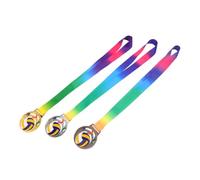BAZEITFLOW 3 Pièces Médaille de Volleyball Bords Lisses sans Accrocs en Alliage de Zinc avec Design Ajouré, Ruban en Polyester Léger et Confortable pour Tournois et Événements Sportifs