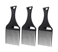 BAZEITFLOW 3 pièces Peigne Afro Dents Larges Peigne Démêlant Portable Plastique PP Antistatique pour Cheveux Bouclés Crépus et Lisses Femme Homme