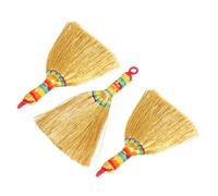 BAZEITFLOW 3 pièces Pendentifs Balai Forme de Plant de Sorgho Rétro Décoration Clé Créative pour Porte-clés Accessoires DIY Durables et Compacts