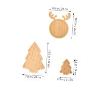BAZEITFLOW 3 Pièces Plateau Noël Forme Cerf et Sapin Assiettes Apéritif Multifonction pour Fruits Sauces et Desserts et Repas Conviviaux