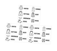 BAZEITFLOW 3 pièces Stickers Dorganisation Vêtements Garçon Fille Auto Adhésifs pour Étiquetage Placard Garde Robe Optimisation Rangement