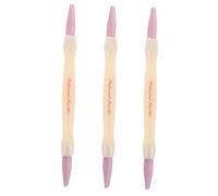 BAZEITFLOW 3 Pièces Stylo de Polissage Double Tête Multifonction pour Cuticules et Ongles Ponceuse Ongles Professionnelle pour Repousse Cuticule et Lissage des Surfaces Adapté Maison et Salon