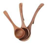 BAZEITFLOW 3 Pièces Wooden Soup Ladles With Long Heat Resistant Handles And Hooks For Stirring Serving Mixing Lightweight Kitchen Spoons For Home Outdoor Cooking And Bbq