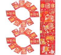 BAZEITFLOW 30 Pièces Enveloppes Rouges Du Nouvel An Chinois Dragon Paquets Traditionnels et Créatifs pour Mariage Fête et Cadeaux de Couple