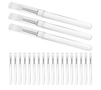 BAZEITFLOW 30 Pièces Pinceaux Silicone Maquillage avec Capuchon Transparent Applicateurs Multifonctions pour Lèvres Fard à Paupières et Correcteur Outils Professionnels pour Application