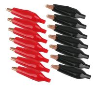 BAZEITFLOW 30 pièces Pinces Crocodile Isolées Rouge et Noir Pinces Électriques de Test Antirouille pour Batterie et Câbles Clips Alligator Durables pour Applications Automobiles et