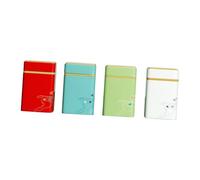 BAZEITFLOW 4 Pièces Boîte à Thé Tôle Lot de Hermétique pour Vrac Boîte de Rangement Carrée Colorée Rouge Bleu Vert pour et Noir Pratique et Étanche pour Maison et Boutique