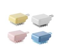 BAZEITFLOW 4 pièces Brosse Massage Chevelu Portable Peigne Shampooing Antidérapant Démangeaisons Usage Mixte Homme Femme et Facile à Utiliser