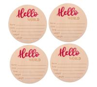 BAZEITFLOW 4 pièces Cartes Naissance pour Annonces Panneaux Ronds Élégants pour Décor Chambre et Fête Shower Accessoires Naissance et Cartes Étapes