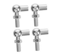 BAZEITFLOW 4 pièces Connecteurs à pour Vérins à Gaz Filetage Femelle Droit Accessoires de Raccord pour Ressorts à Gaz et Têtes de Bille Hydraulique Support Robuste pour Portes et Armoires