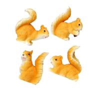 BAZEITFLOW 4 Pièces Figurines Écureuil Résine Miniatures Décorations De Plantes pour Jardin Bonsaï Ornements Écureuil Originales
