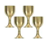 BAZEITFLOW 4 pièces Gobelets Vintage Cuivre Calices Décoratifs Dorés pour Communion et Décoration Autel Verres Rétro à Pied Haut pour Usage Domestique et Cérémonial