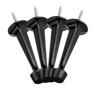 BAZEITFLOW 4 pièces Lot de Butoirs de Porte Muraux avec Embout Caoutchouc Protection Antichoc et Décoratif Accessoires Pratiques pour Porte Noir